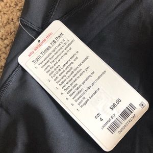 Brand New Lululemon 7/8 train time leggings